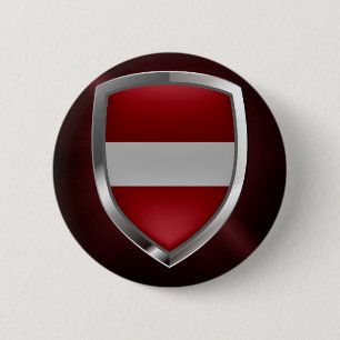 Latvia Metallic Emblem 2 Inch Round Button