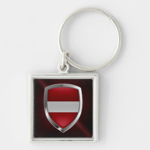 Latvia Metallic Emblem Keychain