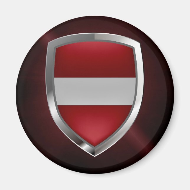 Latvia Metallic Emblem Magnet (Front)