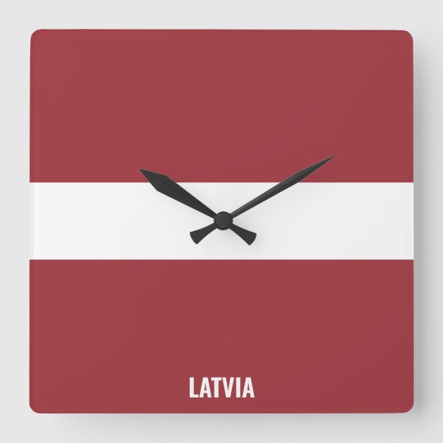 Latvia National Flag Patriotic Square Wall Clock (Front)