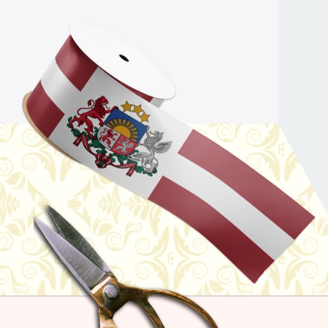 Latvia Ribbon, Emblem, patriotic, Latvian Flag Satin Ribbon (Creator Uploaded)