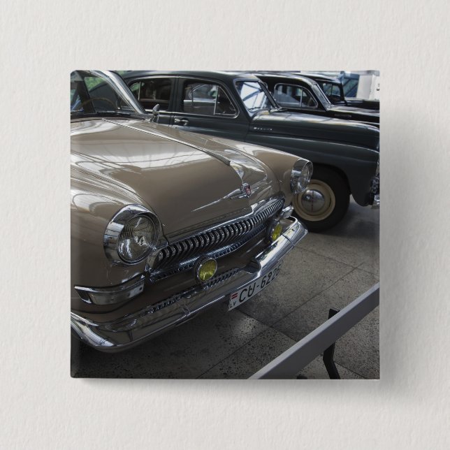 Latvia, Riga, Riga Motor Museum, 1960s 2 Inch Square Button (Front)