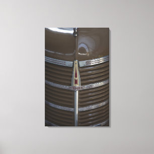 Latvia, Riga, Riga Motor Museum, hood ornament Canvas Print