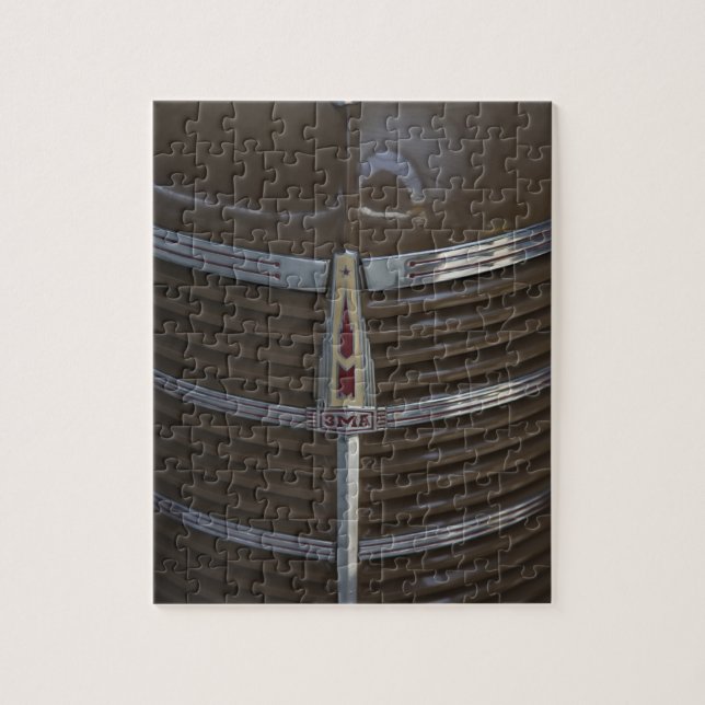 Latvia, Riga, Riga Motor Museum, hood ornament Jigsaw Puzzle (Vertical)