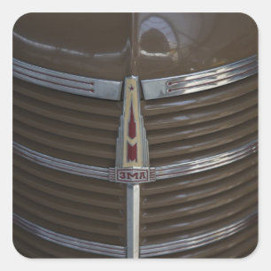 Latvia, Riga, Riga Motor Museum, hood ornament Square Sticker