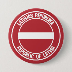 Latvia Round Emblem 3 Inch Round Button