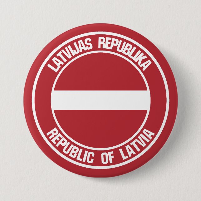 Latvia Round Emblem 3 Inch Round Button (Front)