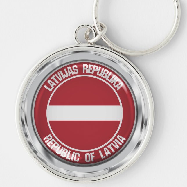 Latvia Round Emblem Keychain (Front)