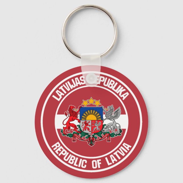 Latvia Round Emblem Keychain (Front)