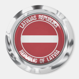 Latvia Round Emblem Magnet