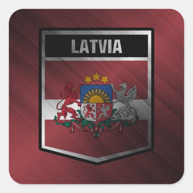 Latvia Square Sticker (Front)