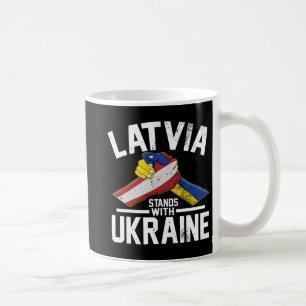 Latvia Stands With Ukraine Ukrainian Latvian Flag Coffee Mug