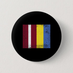 Latvia Ukraine Flag Design Pride Latvian Ukranian 2 Inch Round Button