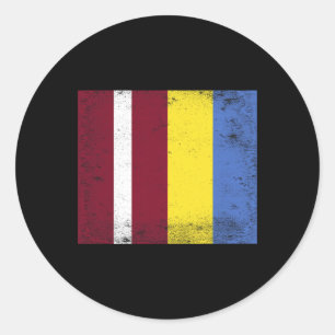 Latvia Ukraine Flag Design Pride Latvian Ukranian Classic Round Sticker