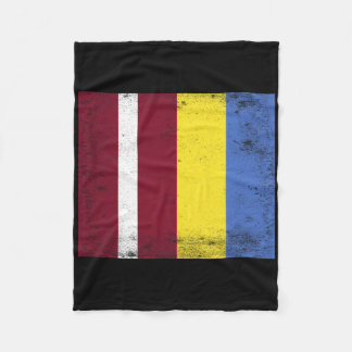 Latvia Ukraine Flag Design Pride Latvian Ukranian Fleece Blanket