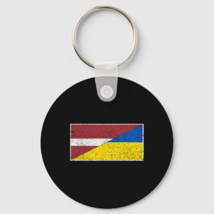 Latvia Ukraine Flag Latvian Ukrainian Nationality Keychain