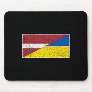 Latvia Ukraine Flag Latvian Ukrainian Nationality  Mouse Pad