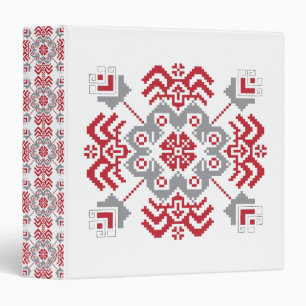 Latvian Auseklis Folk art geometric medallion Binder