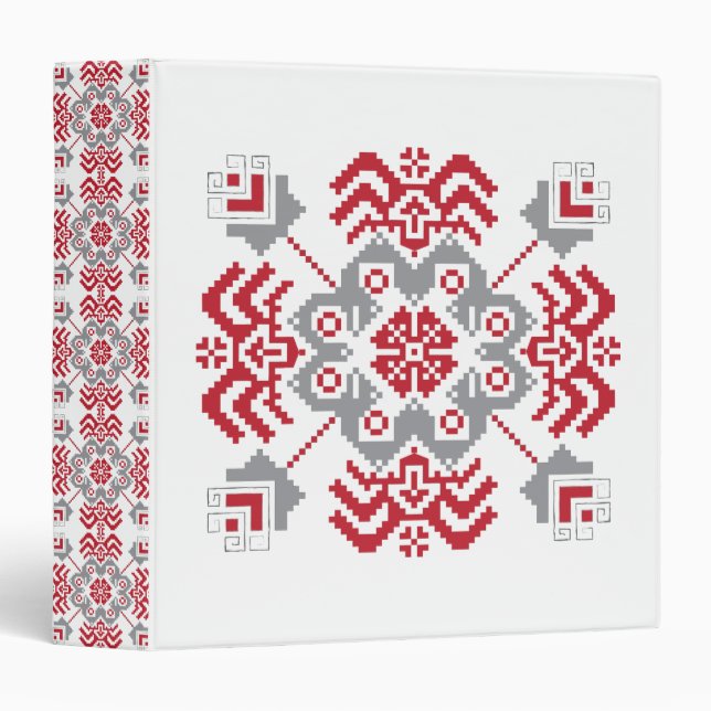 Latvian Auseklis Folk art geometric medallion Binder (Front/Spine)