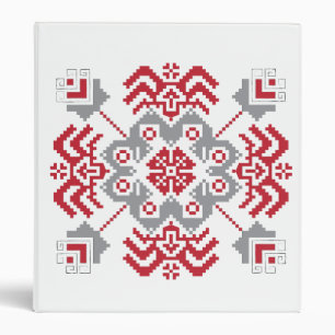 Latvian Auseklis Folk art geometric medallion Binder