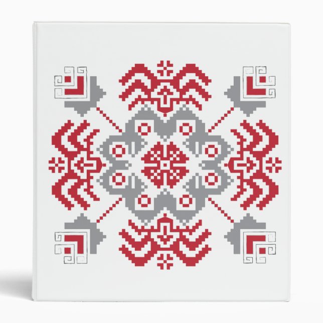 Latvian Auseklis Folk art geometric medallion Binder (Front)