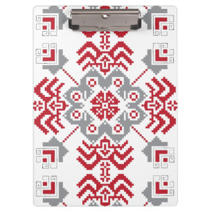 Latvian Auseklis Folk art geometric medallion Clipboard