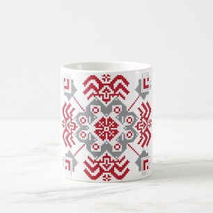Latvian Auseklis Folk art geometric medallion Coffee Mug