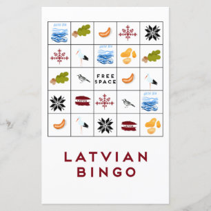 Latvian Bingo Card Version 5