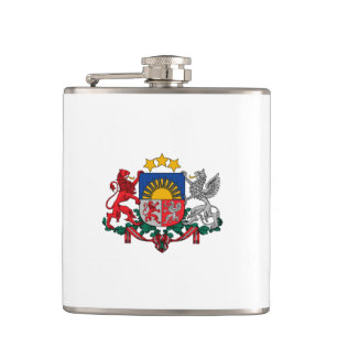 Latvian coat of arms hip flask