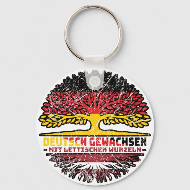 Latvian Deutsch Baum Wurzel Keychain (Front)