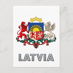 Latvian Emblem Postcard