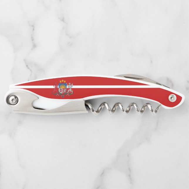 Latvian flag-coat of arms corkscrew (Front)