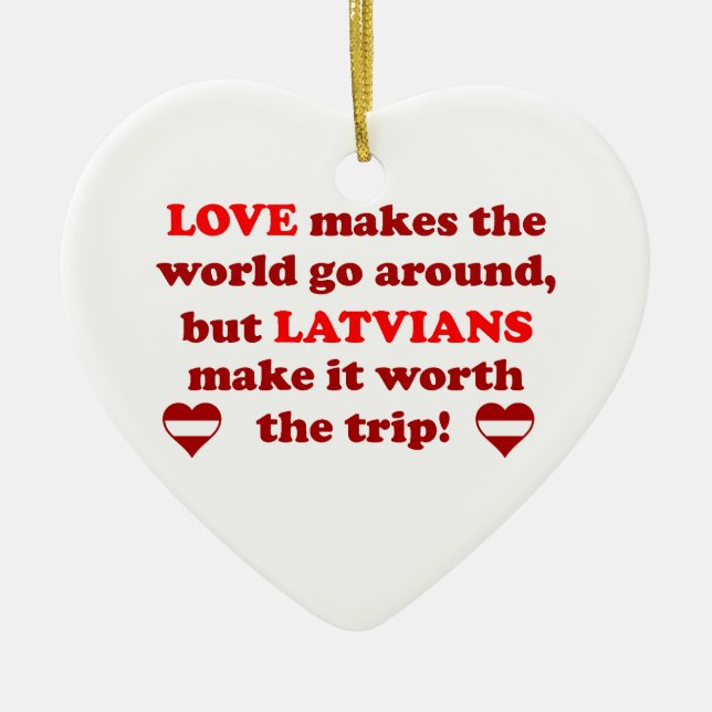 Latvian Love Ceramic Ornament (Front)