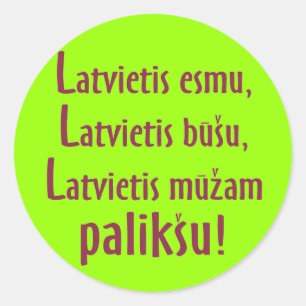 Latvian male loyalty creed sticker