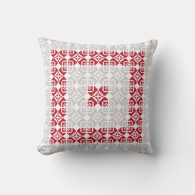 Latvian Morning SUN geometric pattern I Throw Pillow (Front)