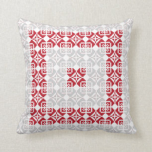 Latvian Morning SUN geometric pattern I Throw Pillow