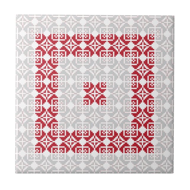 Latvian Morning SUN geometric pattern I Tile (Front)