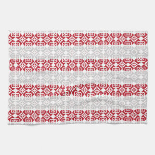 Latvian Morning SUN geometric pattern II Kitchen Towel
