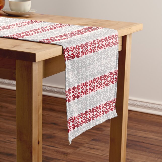 Latvian Morning SUN geometric pattern II Short Table Runner (In Situ)