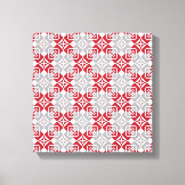 Latvian Morning SUN geometric pattern III Canvas Print (Front)