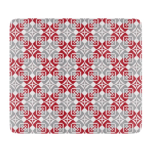 Latvian Morning SUN geometric pattern III Cutting Board (Front)