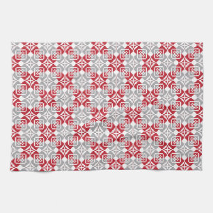 Latvian Morning SUN geometric pattern III Kitchen Towel