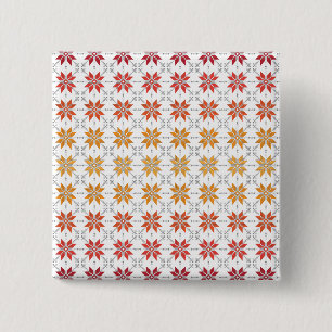 Latvian Morning SUN geometric pattern IV 2 Inch Square Button