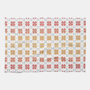 Latvian Morning SUN geometric pattern IV Kitchen Towel