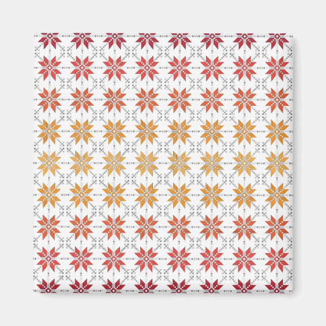 Latvian Morning SUN geometric pattern IV Magnet (Front)