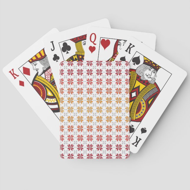 Latvian Morning SUN geometric pattern IV Playing Cards (Back)