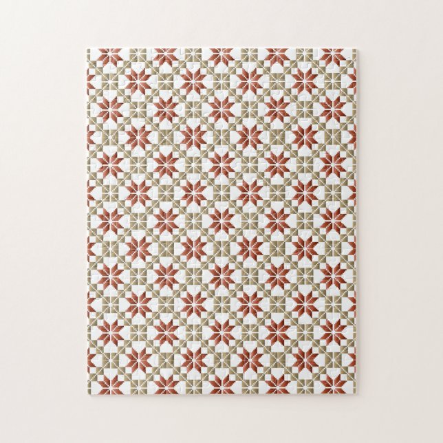 Latvian Morning SUN geometric pattern IX Jigsaw Puzzle (Vertical)