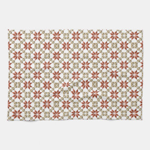 Latvian Morning SUN geometric pattern IX Kitchen Towel