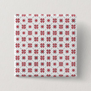 Latvian Morning SUN geometric pattern V 2 Inch Square Button