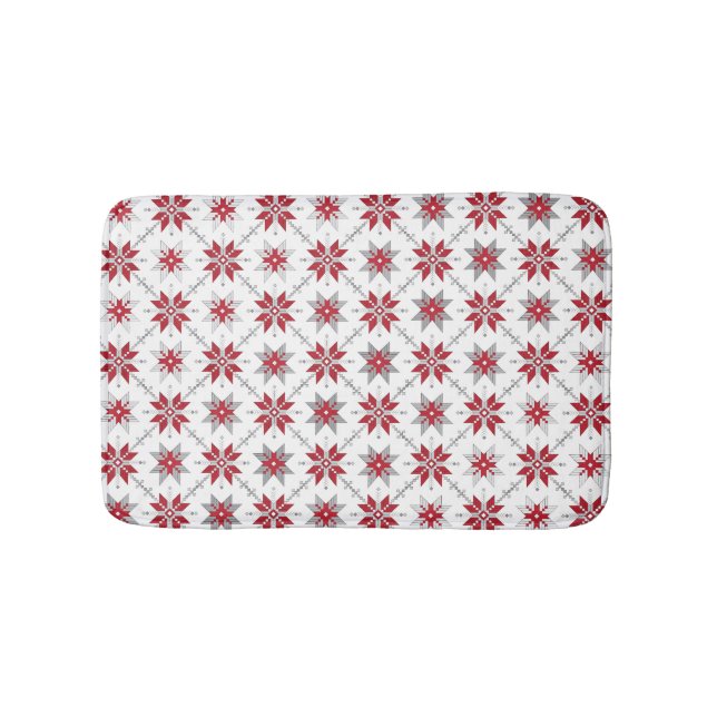 Latvian Morning SUN geometric pattern V Bath Mat (Front)